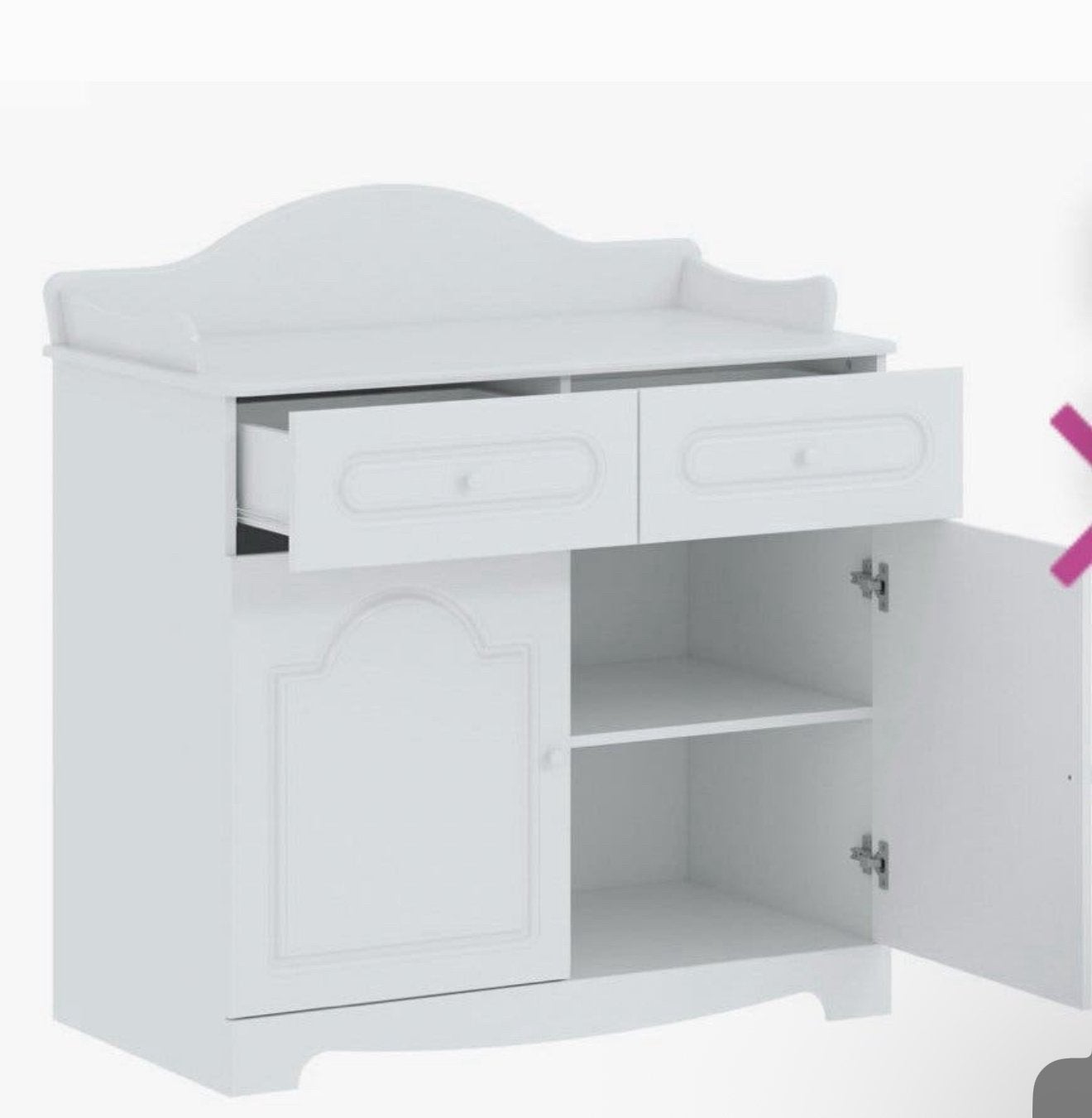 Titel: Babykamer wit – ledikant + commode met verschoonblad, 50 tot 70 cm, Ophalen of Verzenden, 90 tot 105 cm, 100 cm of meer