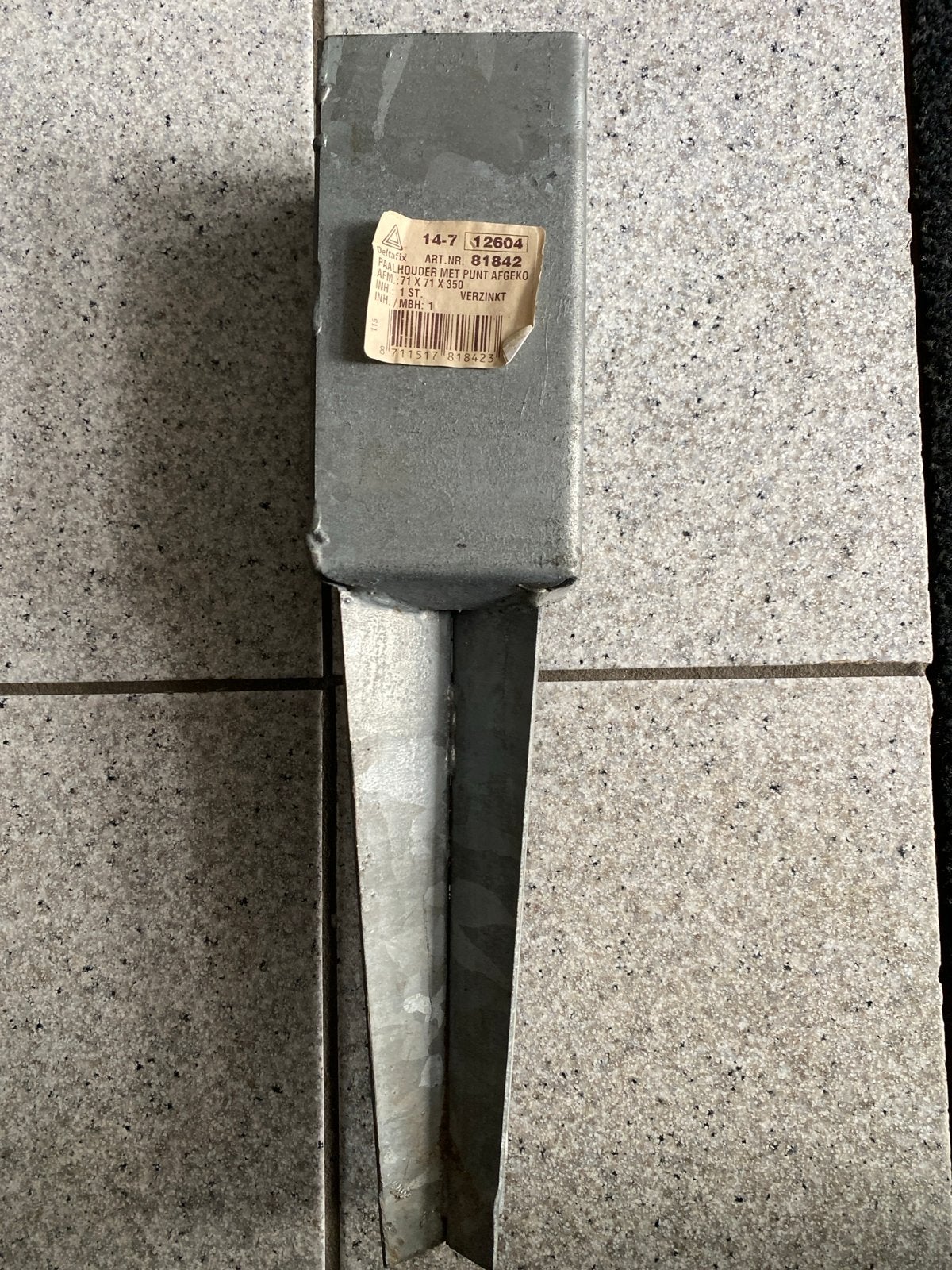 Deltapfix Paalhouder met punt, verzinkt 71x71x350, Ophalen of Verzenden, Nieuw, IJzer, Overige typen