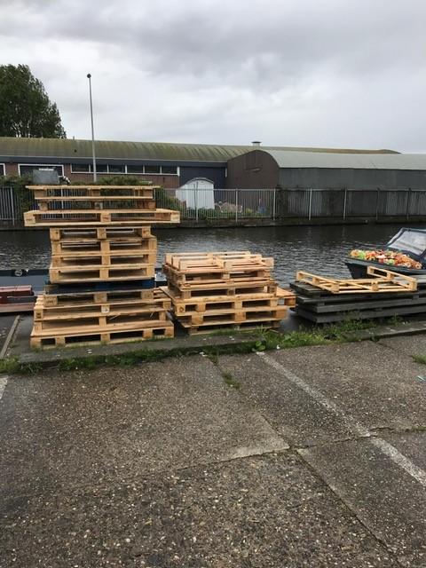 houten pallets, Doe-het-zelf en Verbouw, Ophalen, Gebruikt, Pallet, Minder dan 200 cm