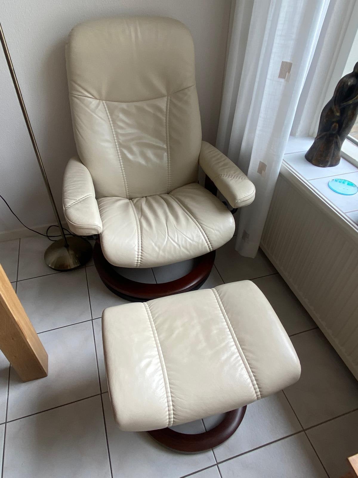 Luxe consul stressless fauteuil met hocker, Huis en Inrichting, Ophalen, Zo goed als nieuw, 50 tot 75 cm, Leer