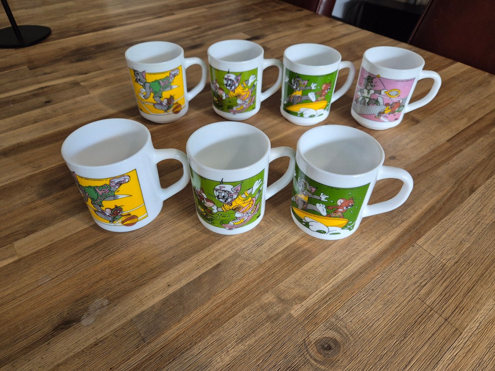 Vintage Tom & Jerry Mokken - Set van 7 Arcopal France, Huis en Inrichting, Gebruikt, Overige merken, Vintage, Glas