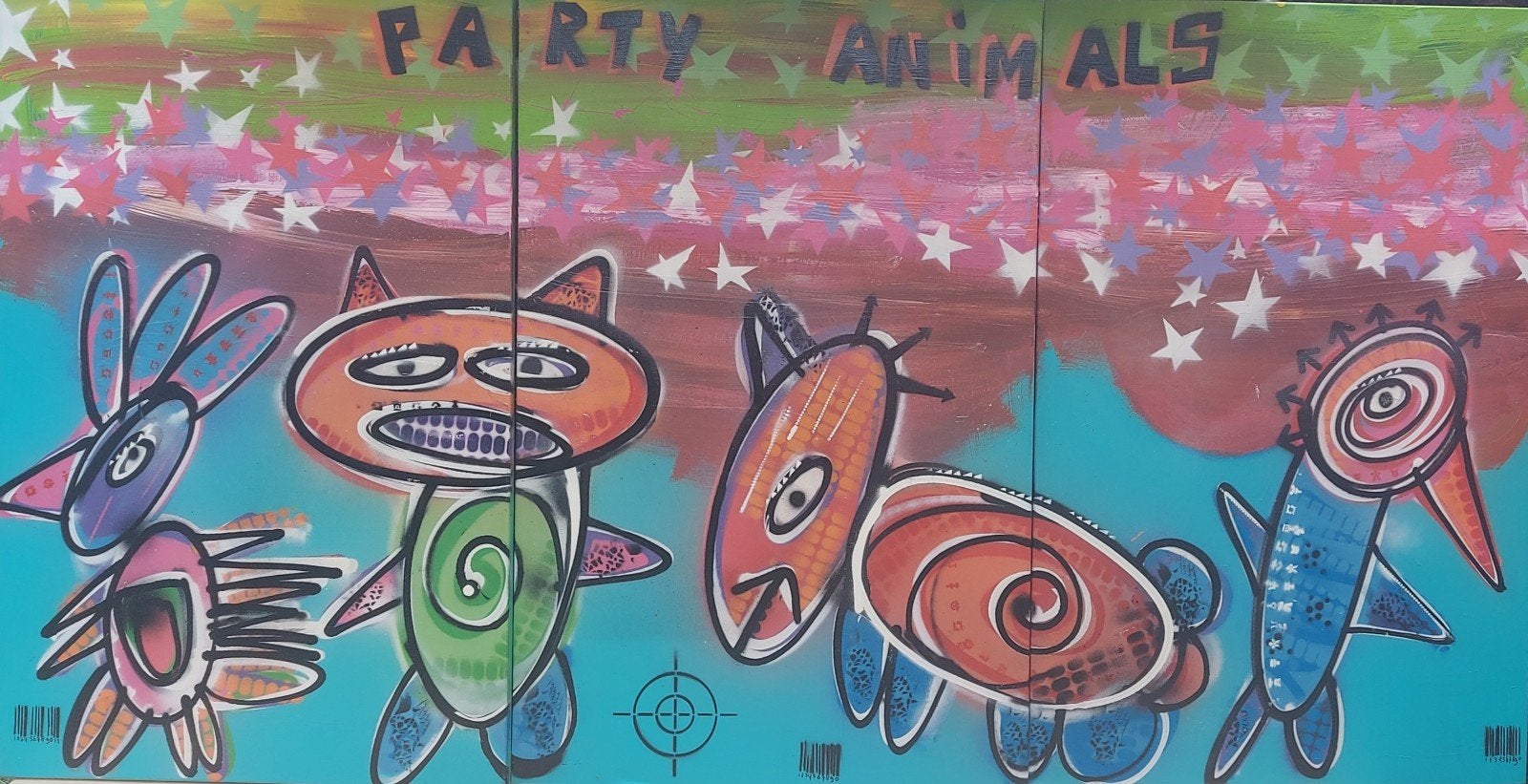 Party Animals - Groot drieluik van Ilja van Dalen, Antiek en Kunst, Ophalen