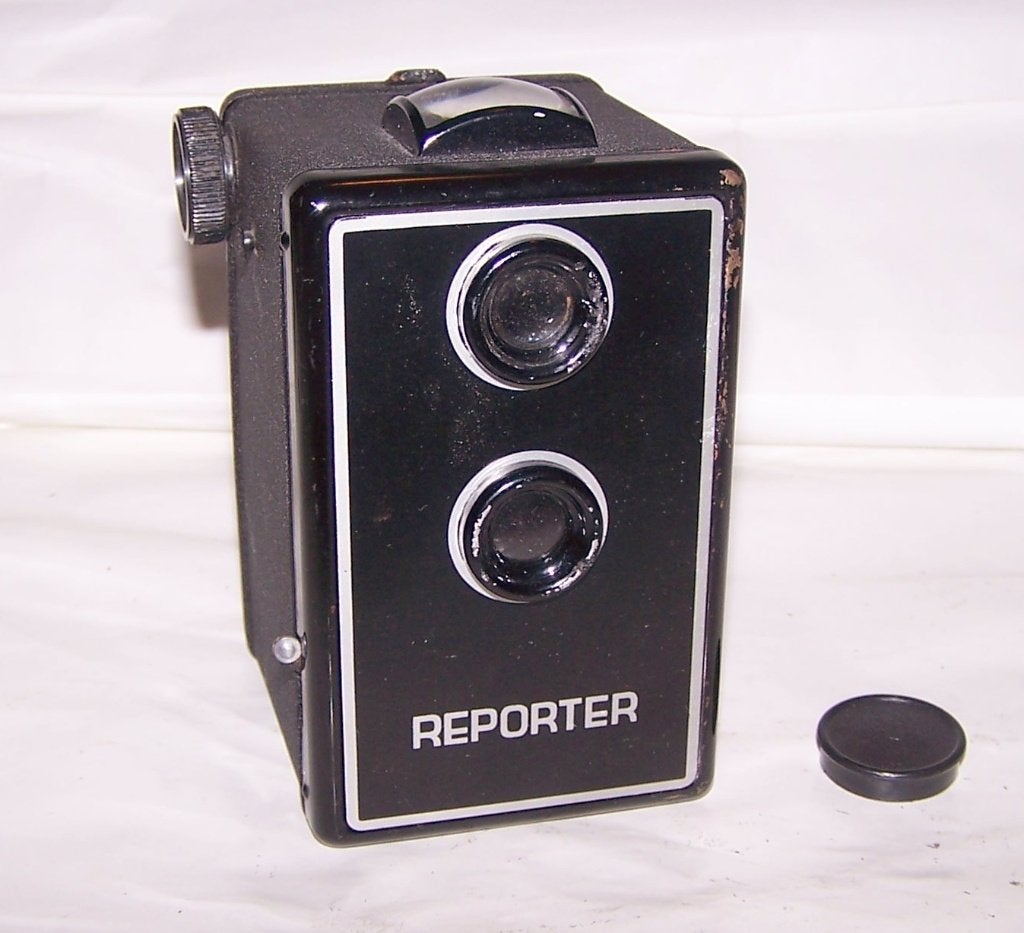 Mooie vintage Reporter 2-oog spiegelreflexcamera. Izgs., Audio, Tv en Foto, Fotocamera's Analoog, Ophalen of Verzenden, Zo goed als nieuw