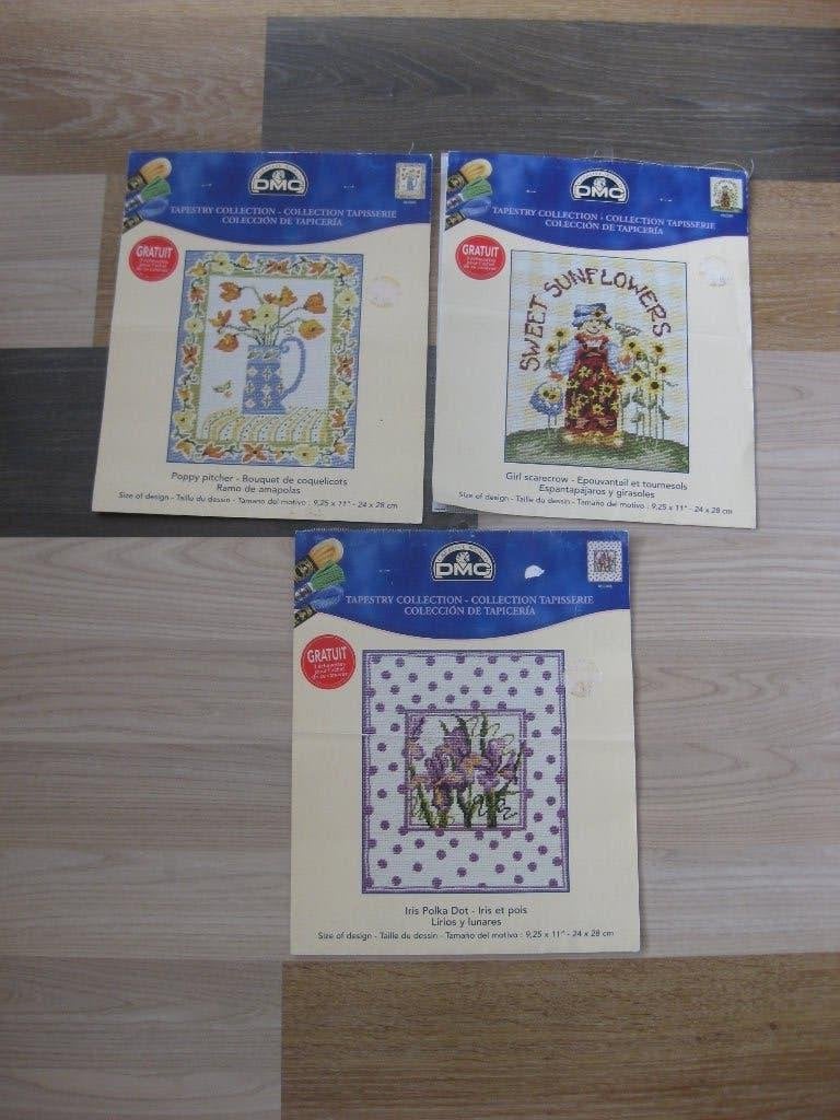 3 nieuwe DMC borduurpatronen op canvas (zonder garen), Ophalen of Verzenden, Nieuw, Handborduren, Patroon