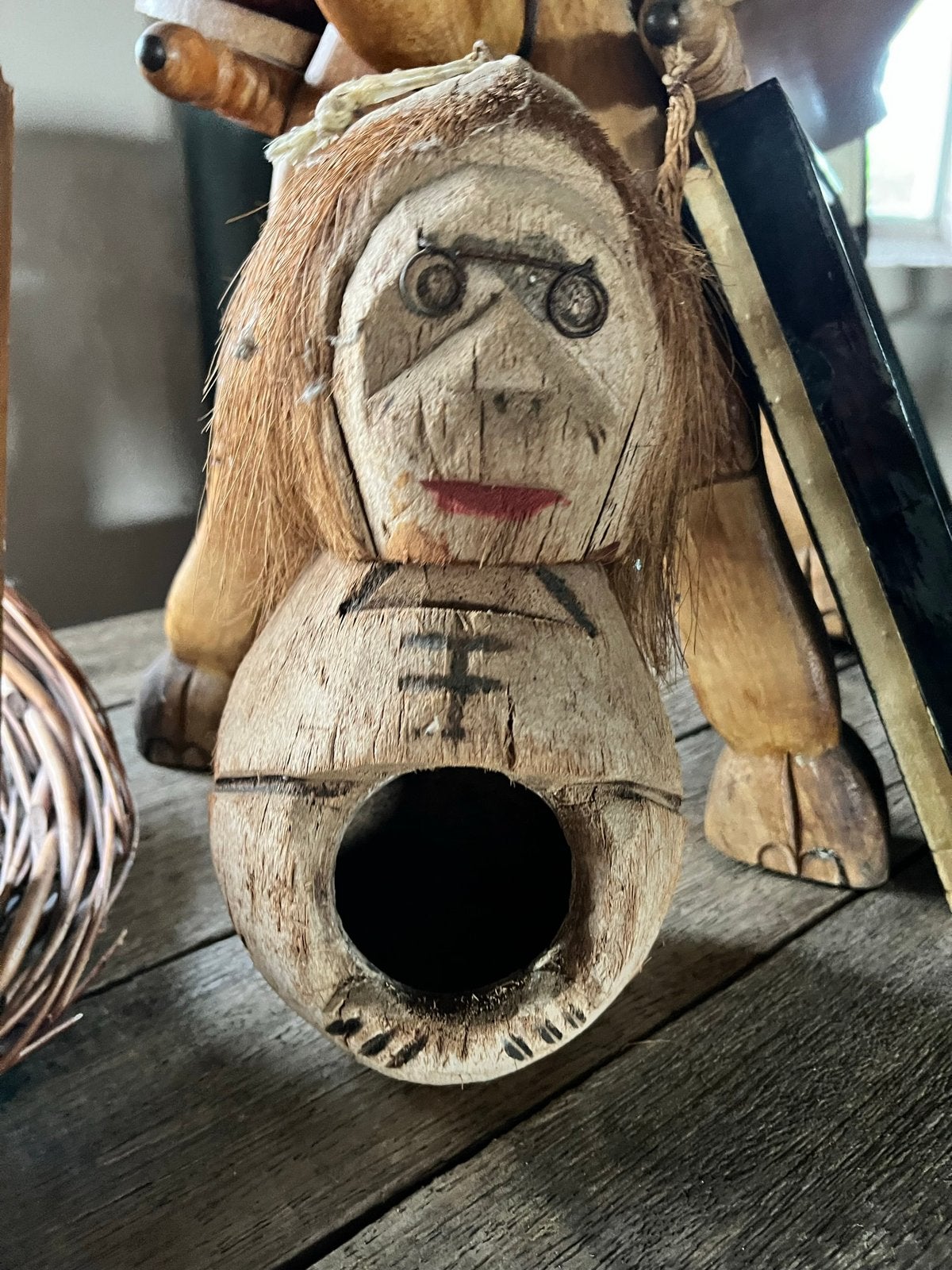 Vintage Monkey kokosnoot plantenbakje, Ophalen of Verzenden