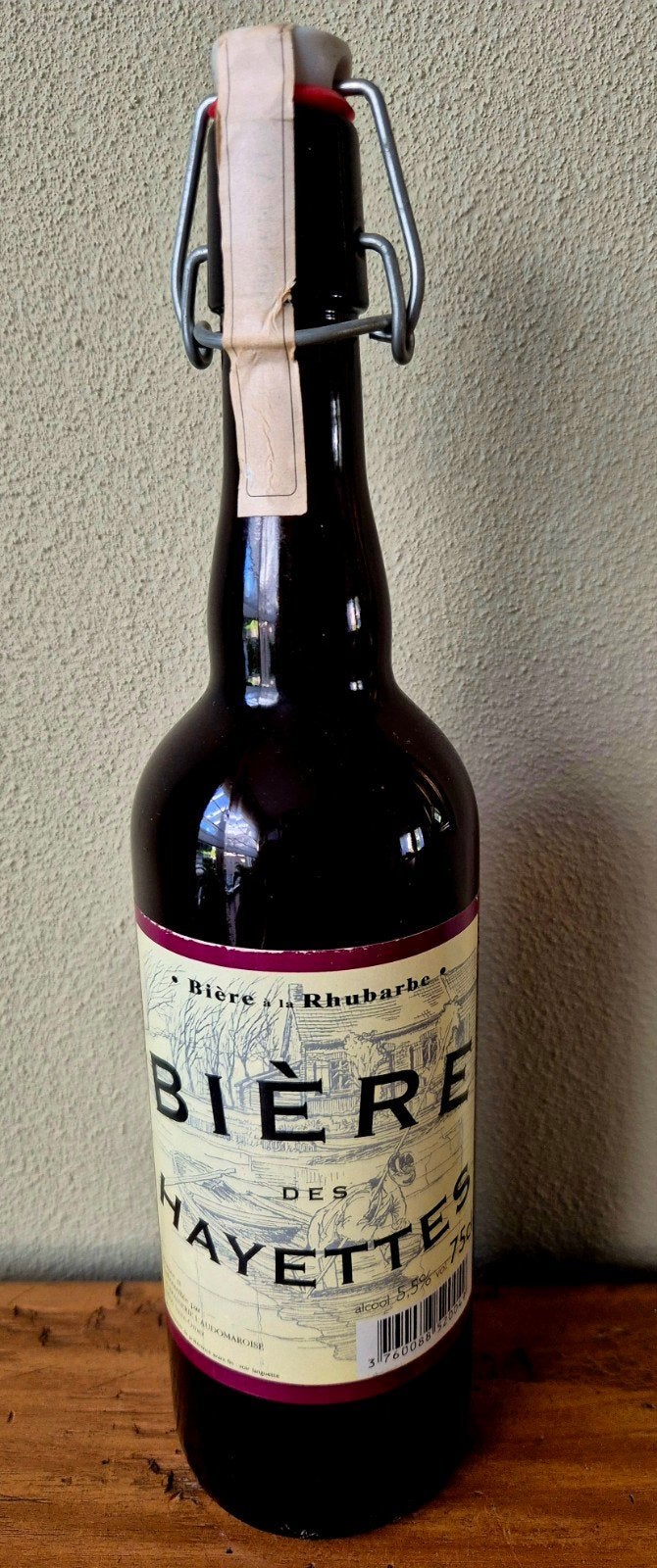 fles van Bière des Hayettes rabarber L'Audomaroise SaintOmer, Ophalen of Verzenden, Zo goed als nieuw, Flesje(s), Overige merken