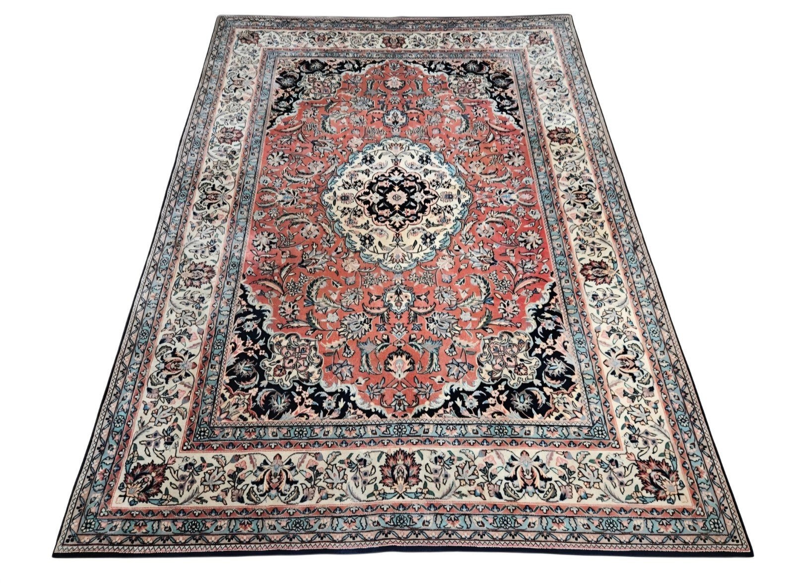 Handgeknoopt oosters wol Kashmir tapijt medallion 174x243cm, Gebruikt, 150 tot 200 cm, 200 cm of meer, Www.hypepopup.nl