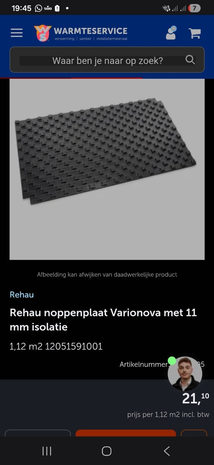 Rehau Noppenplaat Varionova 11mm iso., Ophalen, Hardschuim (Pir), Minder dan 4 cm, 15 m² of meer