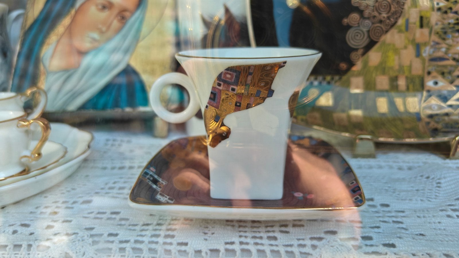Espressokopje met schotel - Gustav Klimt 'De Kus', Ophalen