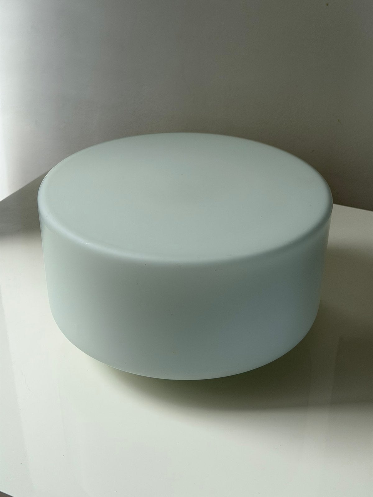 Originele Vintage Gispen/ GISO Glas Lampenkap - Mat Opaal, Gebruikt, Wit, Vintage, Bauhaus, Rond
