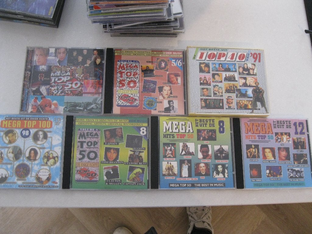 7 CD's Mega Top 50 / Top 40 / Mega Top 100 – Jaren 90, Cd's en Dvd's, Inclusief boekje, Gebruikt, Verzenden, Verzamelalbum