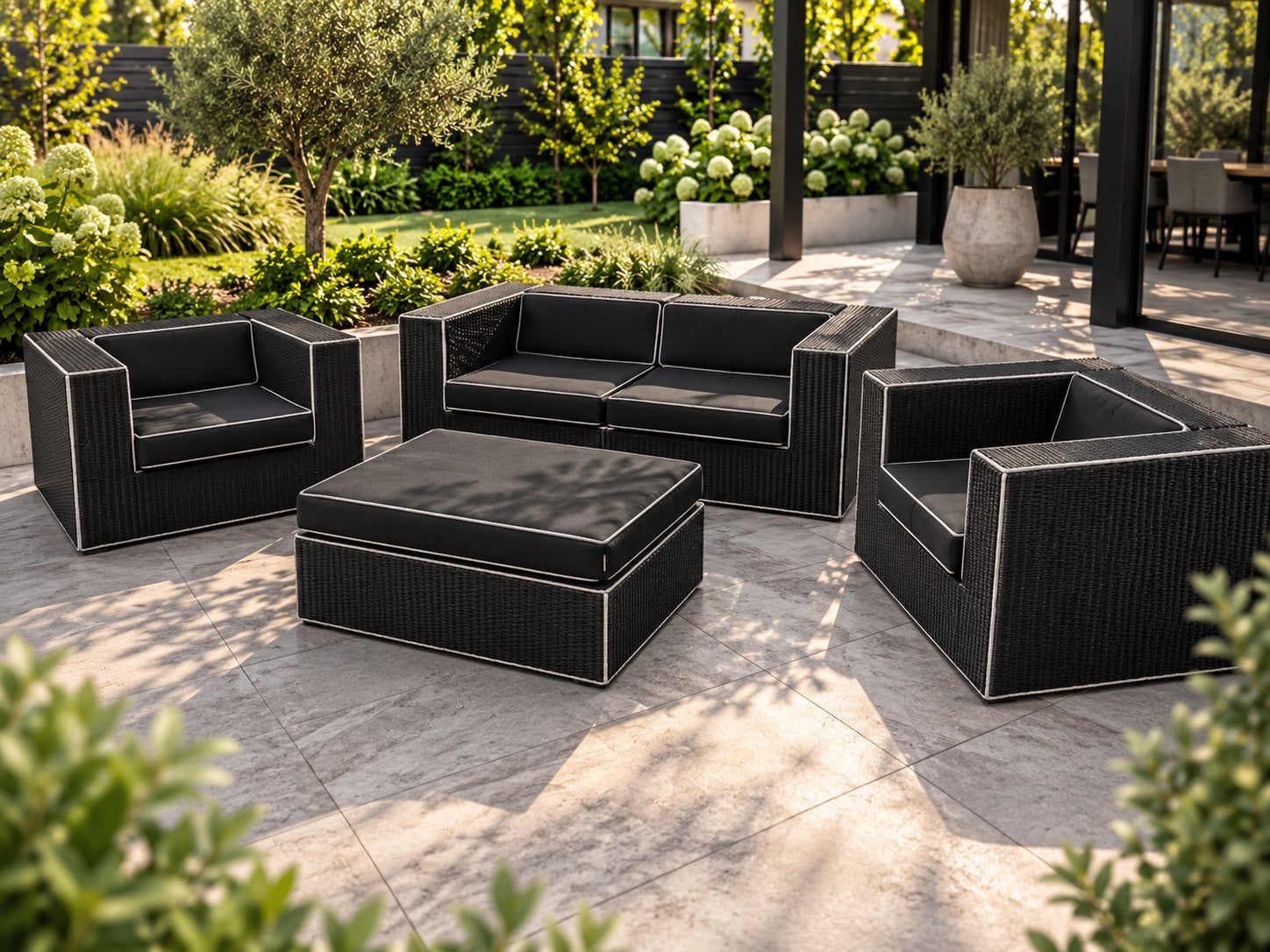 Borek Provence Loungeset Tuinset, Tuin en Terras, Ophalen of Verzenden, Zo goed als nieuw, Wicker, Hocker