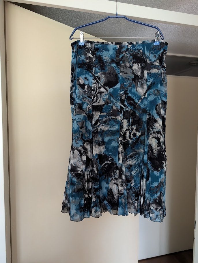 blauw/zwart/witte rok, Blauw, Maat 42/44 (L), Ophalen of Verzenden, Zo goed als nieuw
