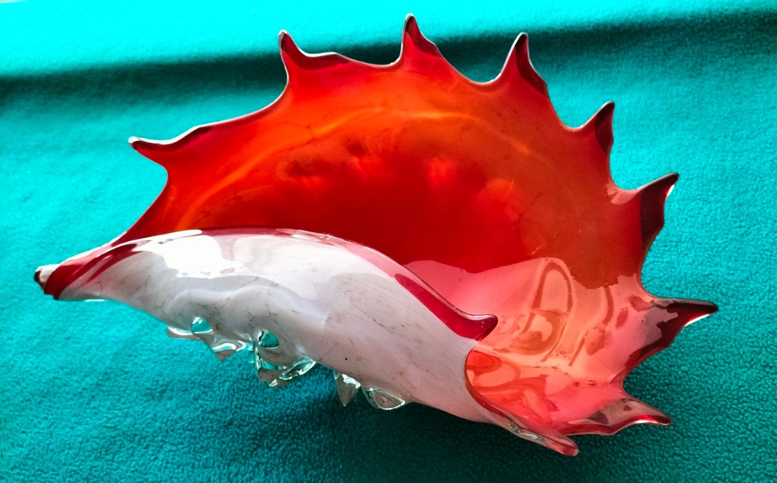 Vintage Murano Fratelli glas schelp schaal, Antiek en Kunst, Ophalen of Verzenden