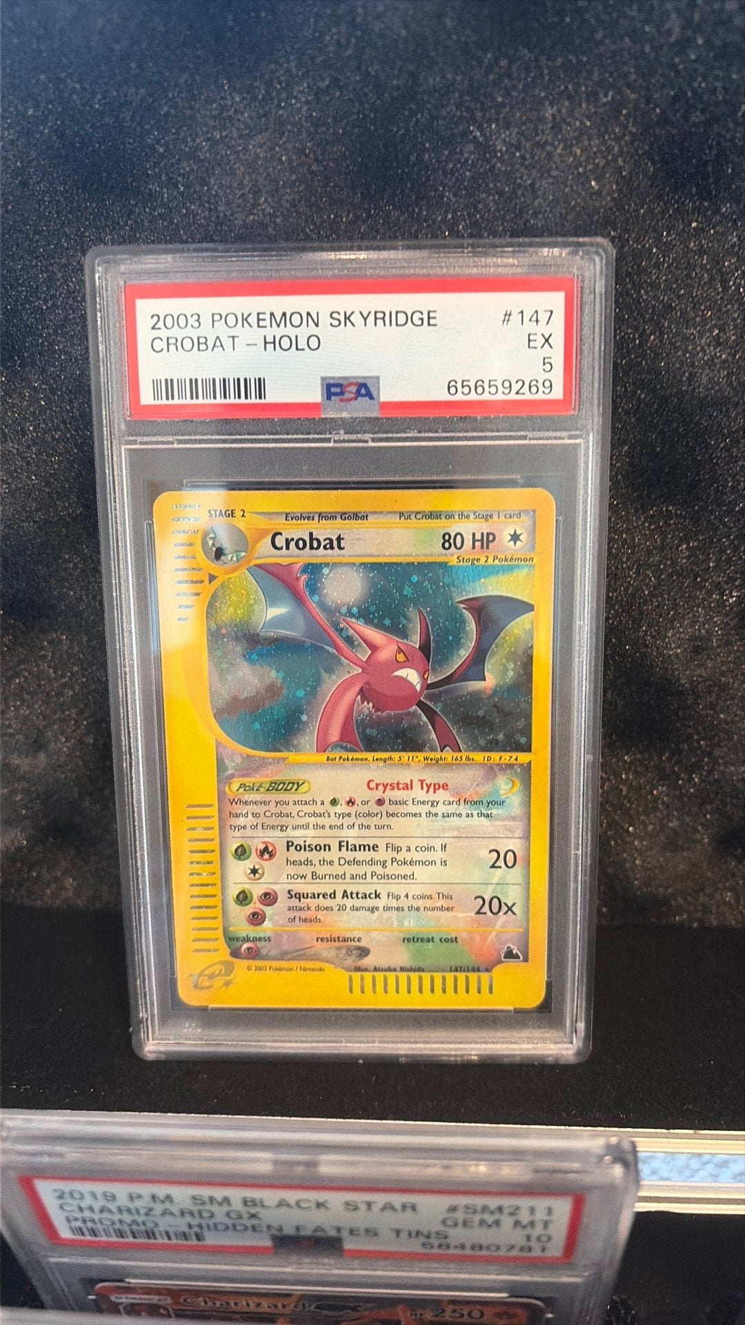 Crobat #147 skyridge holo psa 5, Ophalen of Verzenden, Zo goed als nieuw, Losse kaart, Foil