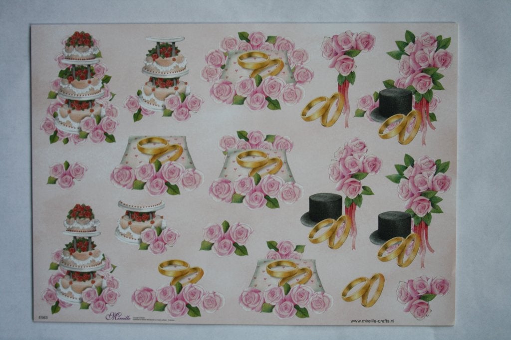 17 stuks knipvellen mireille huwelijk bloemen 7261, Ophalen of Verzenden, Nieuw, Man of Vrouw, Knipvel