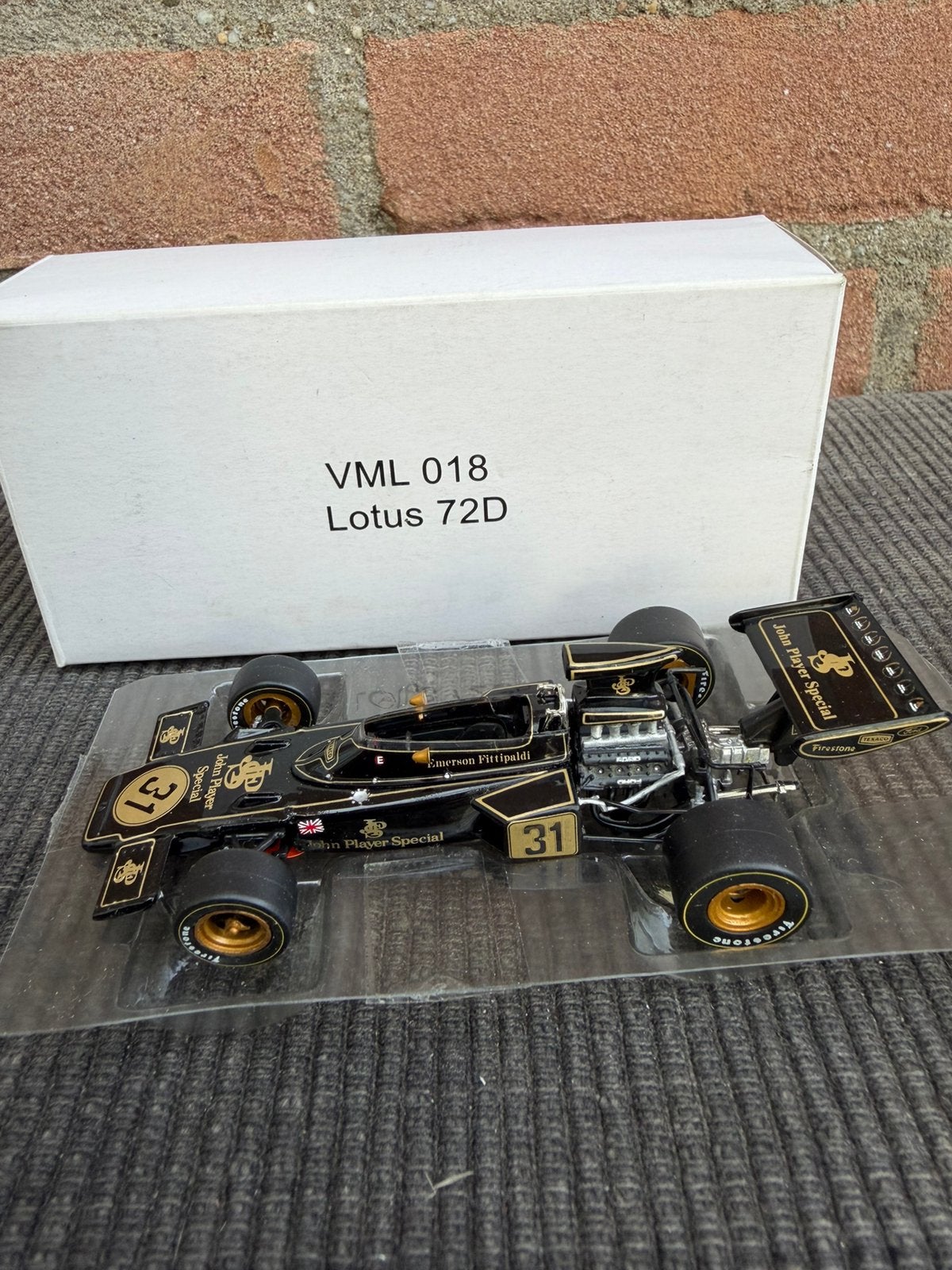 1:43 Quartzo F1 Lotus 72D ‘John Player Special’ E.Fittipaldi, Ophalen of Verzenden, Zo goed als nieuw, Auto, Overige merken