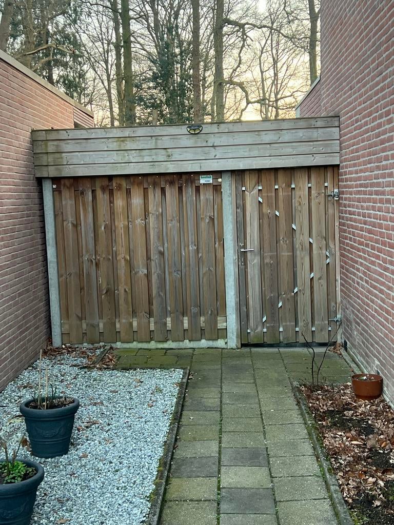 Houten poort met frame voor schutting, Tuin en Terras, Schuttingen, Ophalen, 3 tot 6 meter, Hout, 1 tot 2 meter