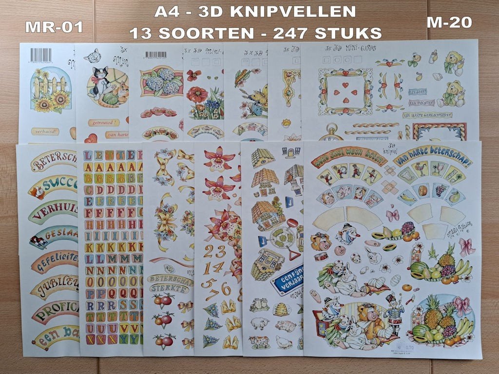 81...A4-3D KNIPVELLEN 13 SOORTEN-247 VELLEN MARIJ RAHDER, Ophalen of Verzenden, Nieuw, Meerdere plaatjes