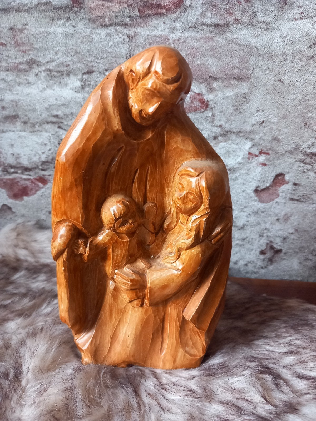 gipsen  beeld Heilige Familie - Jozef, Maria en Jezus, Antiek en Kunst, Antiek | Religie, Ophalen of Verzenden