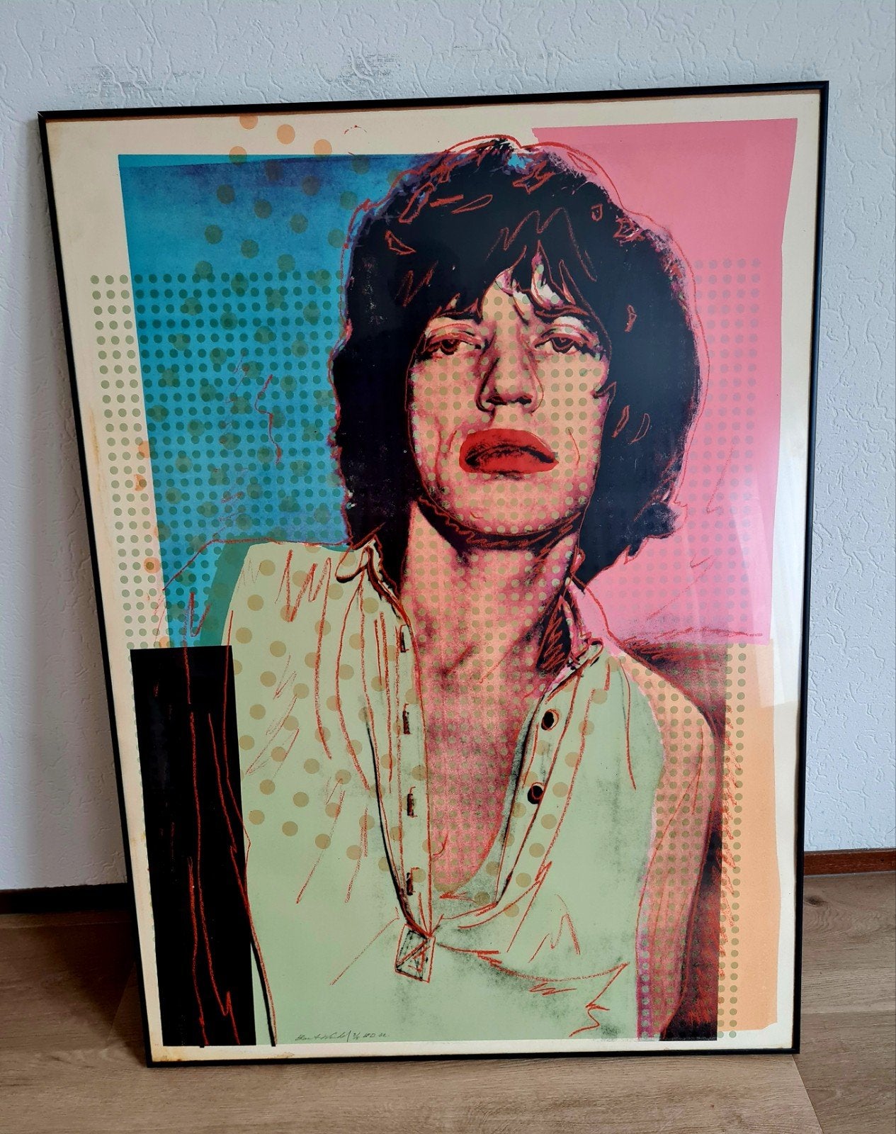 Zeefdruk Mick Jagger Pop Art stijl, van Evert Winkel, Gelimiteerde oplage, Papier/karton, Ophalen of Verzenden, Gemengde techniek