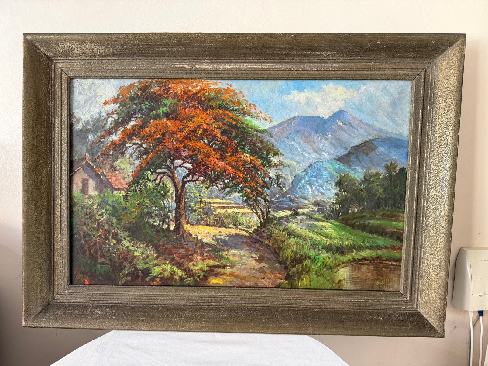Gesigneerd olieverf schilderij op canvas, Ophalen of Verzenden