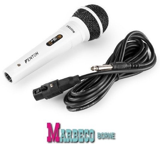 Dynamische microfoon vocaal, XLR incl. kabel DM100 Wit, Nieuw, Fenton, Info@marbeco.nl, Zangmicrofoon