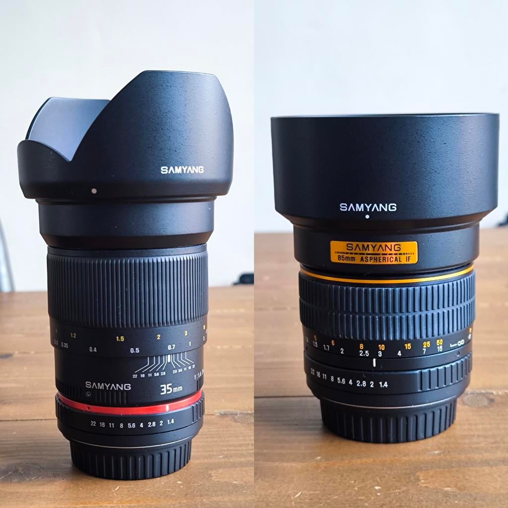 Samyang 85mm 1.4 + 35mm 1.4 EF Mount Canon, Audio, Tv en Foto, Fotografie | Lenzen en Objectieven, Ophalen of Verzenden, Zo goed als nieuw