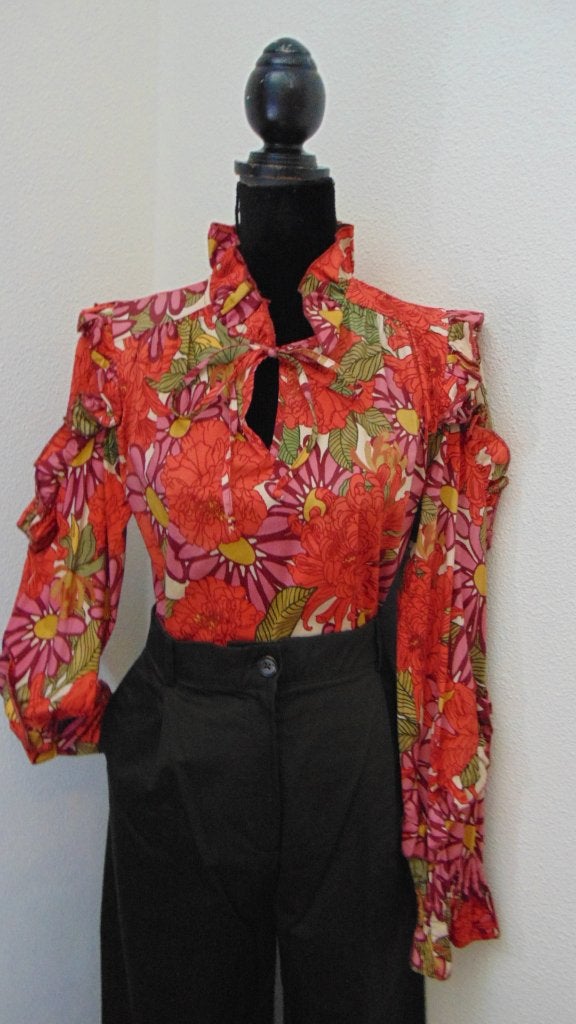 Prachtige Amaya blouse, Kleding | Dames, Blouses en Tunieken, Zo goed als nieuw, Maat 38/40 (M), Oranje, Ophalen of Verzenden