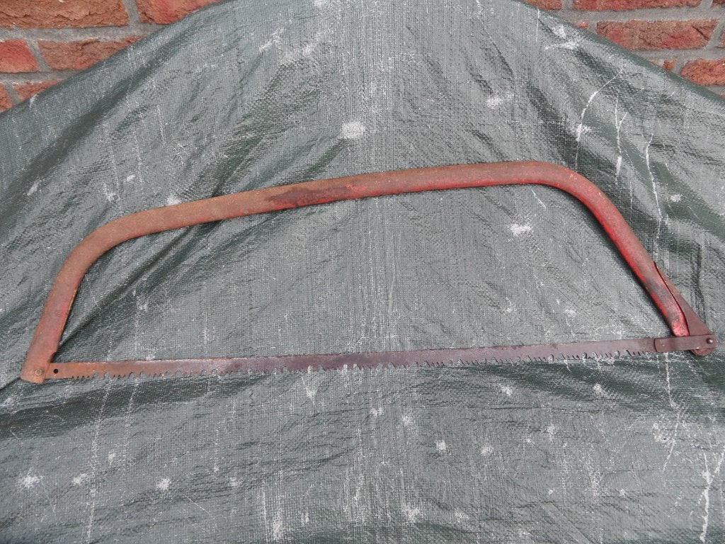 oude beugelzaag / boomzaag inclusief zaagblad 90 cm, Ophalen of Verzenden, Gebruikt, Beugelzaag