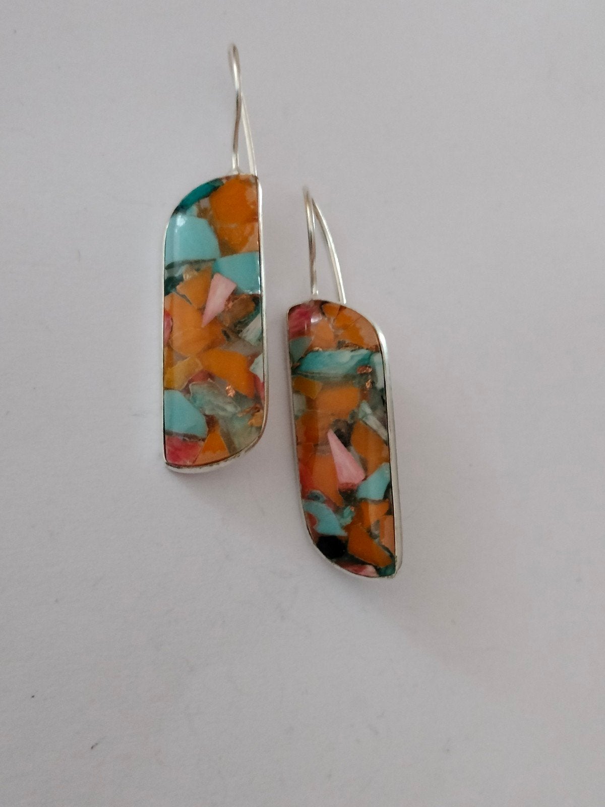Zilveren oorbellen met Copper turquoise, Hangers, Overige kleuren, Verzenden, Nieuw