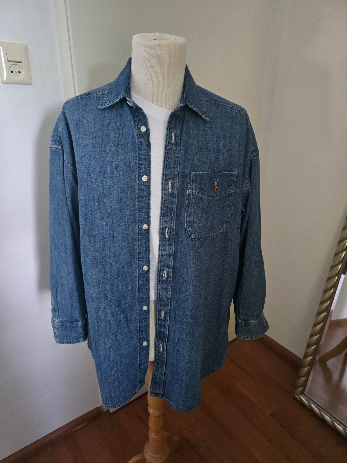 Ralph Lauren jeans blouse maar xs, Blauw, Ophalen of Verzenden, Zo goed als nieuw, Ralph Lauren