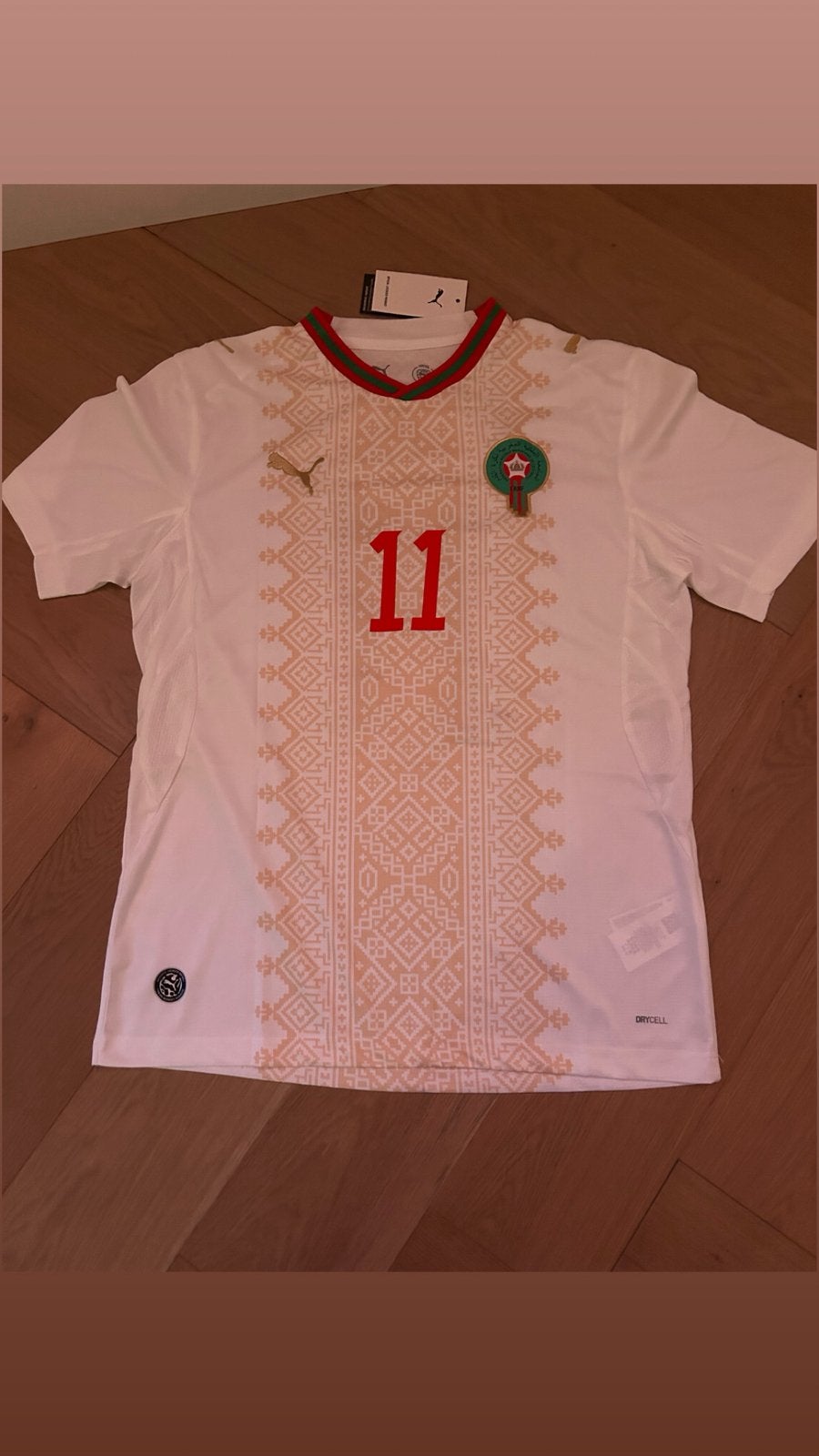 Marokko Voetbalshirt Maat L - Saibari 11, Maat 52/54 (L), Verzenden, Wit, Nieuw
