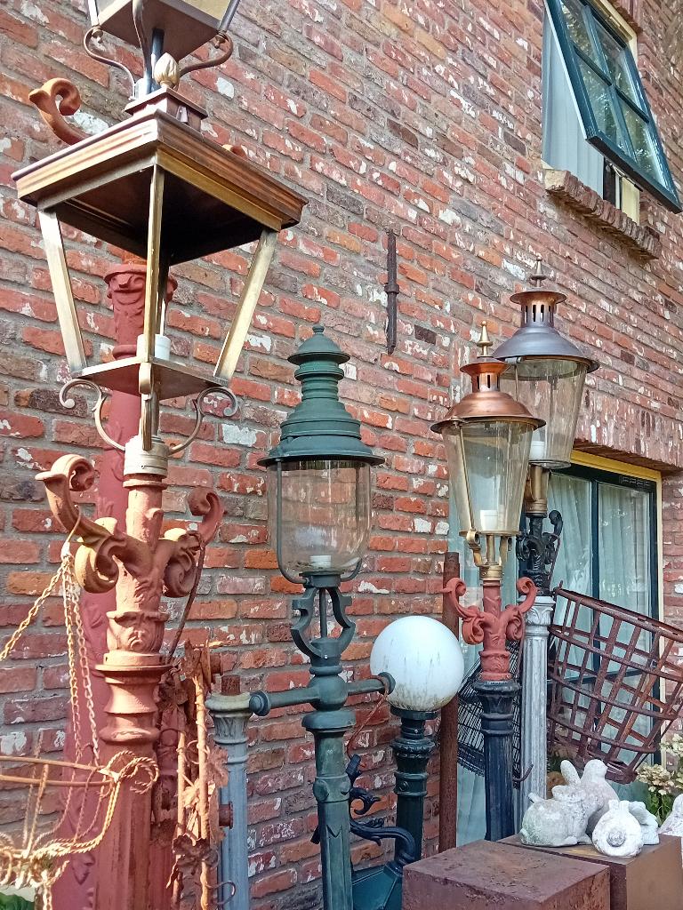 Zeer degelijke grote bronzen buitenlamp gevellamp vierkant, Ophalen, Nieuw