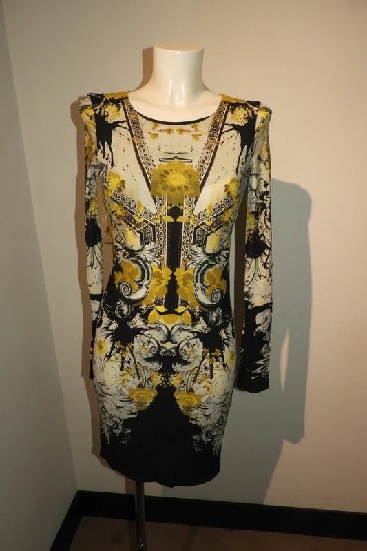 Roberto Cavalli stretch jurk prachtige print mt XS