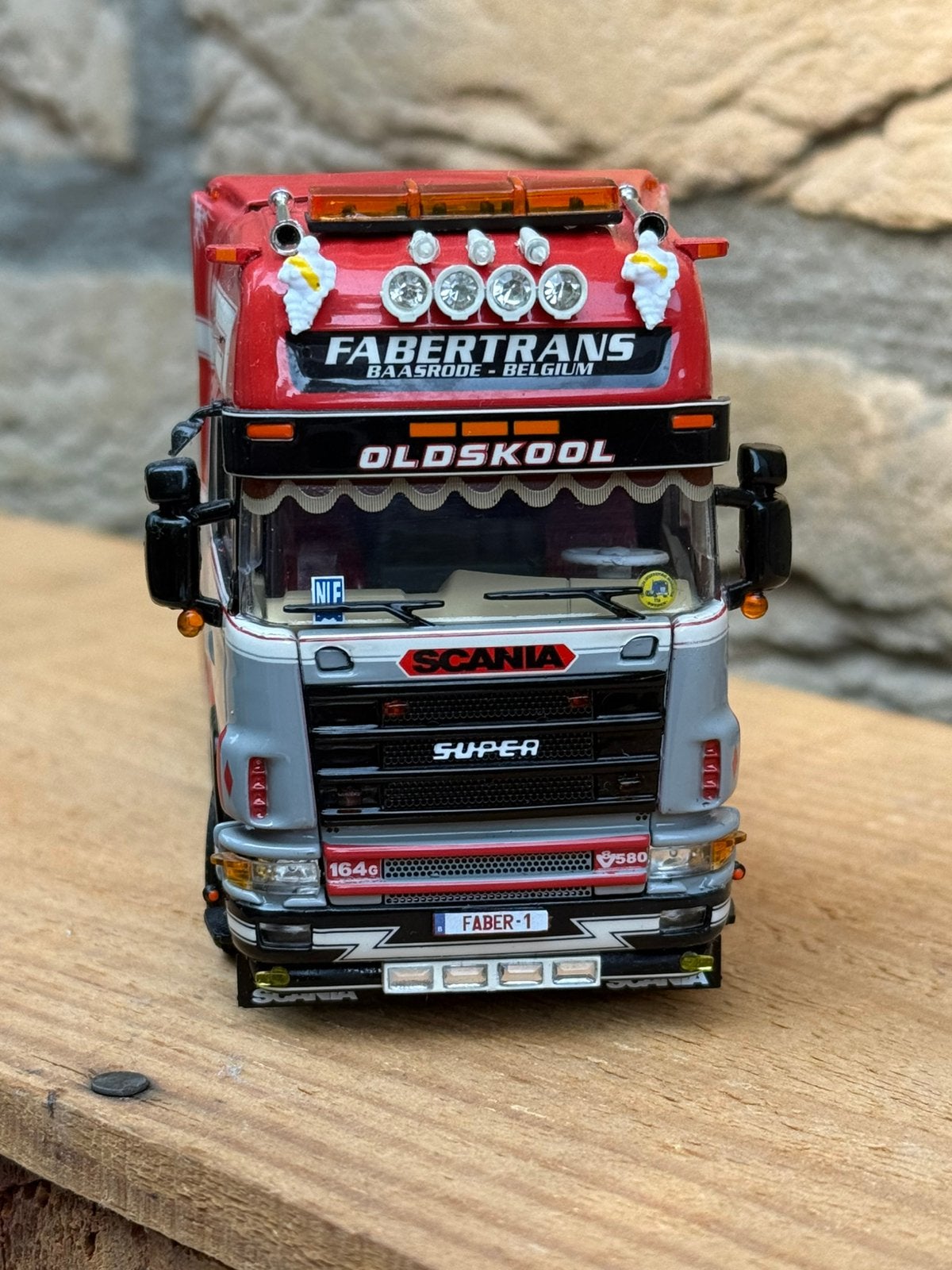 WSI Fabertrans Scania R4 Topline in doos certificaat, Hobby en Vrije tijd, Modelauto's | 1:50, Ophalen of Verzenden, Nieuw, Bus of Vrachtwagen