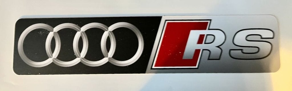 AUDI RS   - showplaat  kentekenplaat - reclamebord, Verzamelen, Ophalen of Verzenden, Zo goed als nieuw, Auto's