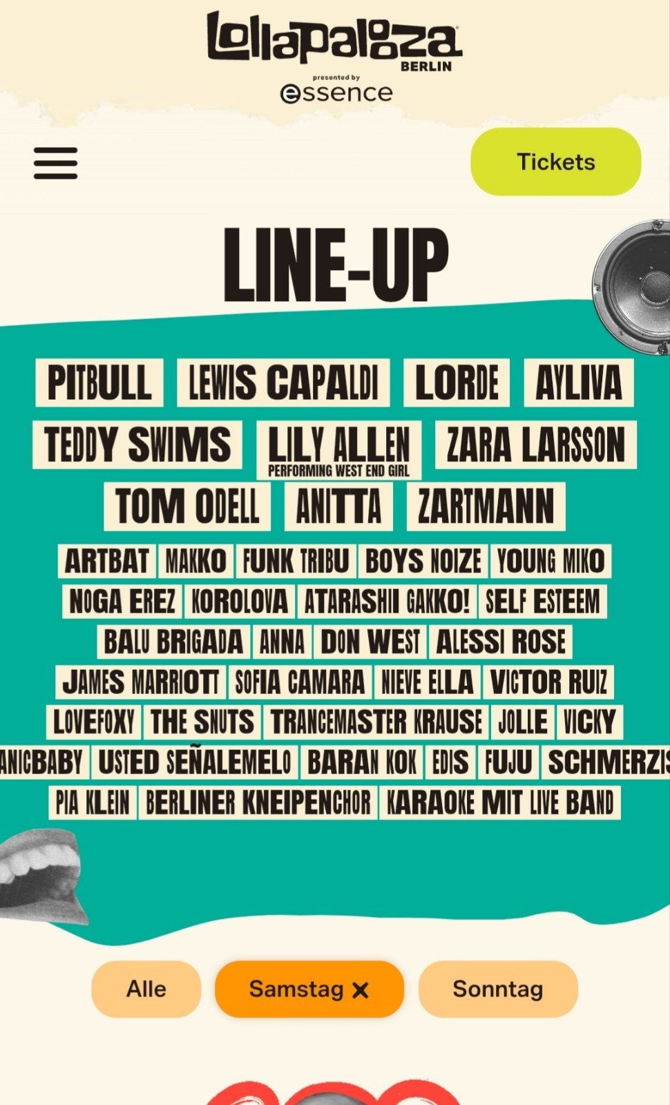 Lollapalooza festival Berlijn  1 kaartje zaterdag 18 juli, Tickets en Kaartjes, Eén persoon