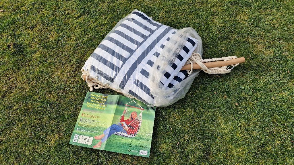 Nieuwe hang/schommelstoel 100% katoen voor buiten in de tuin, Ophalen of Verzenden, Nieuw, Buiten