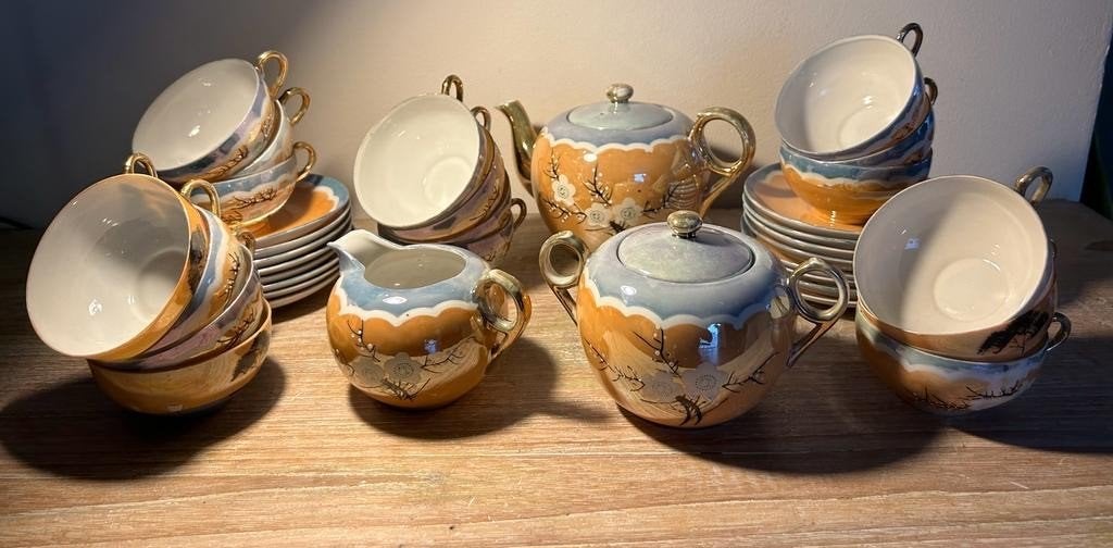 Prachtig Japans Lusterware theeservies, Ophalen of Verzenden