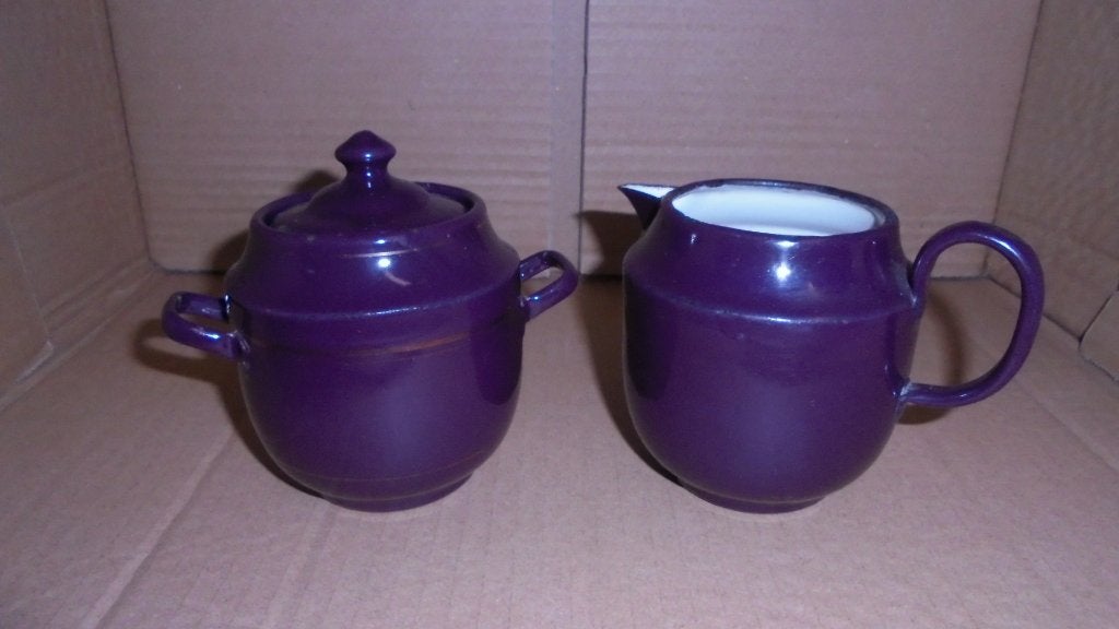UNIEK aubergine emaille roomstel met bies, Ophalen of Verzenden