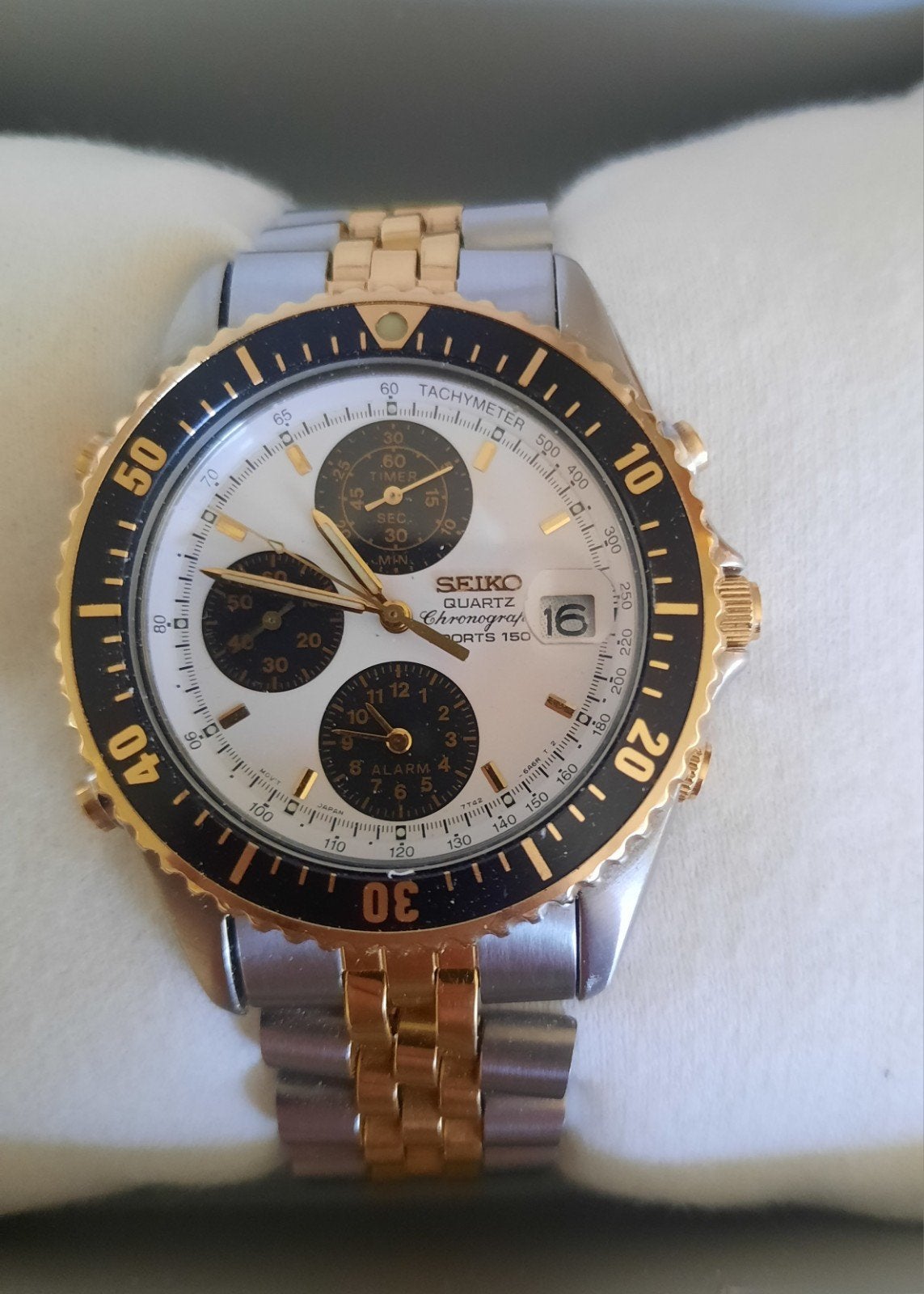 Seiko sports 150 quartz watch. Zie text in beschrijving., Staal, Polshorloge, Ophalen of Verzenden, Zo goed als nieuw