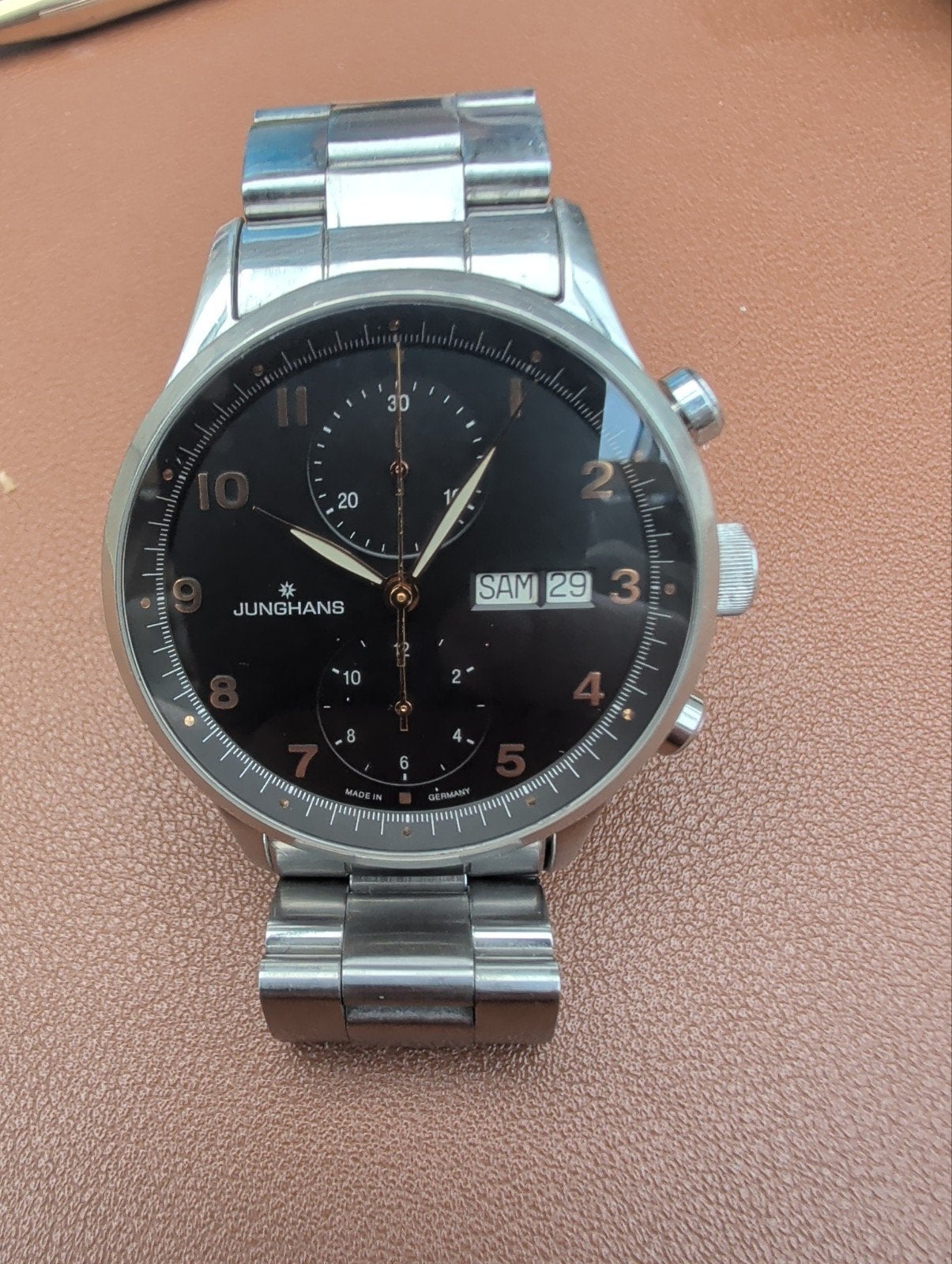 junghans chronograph chronoscope, Overige merken, Staal, Gebruikt, Staal