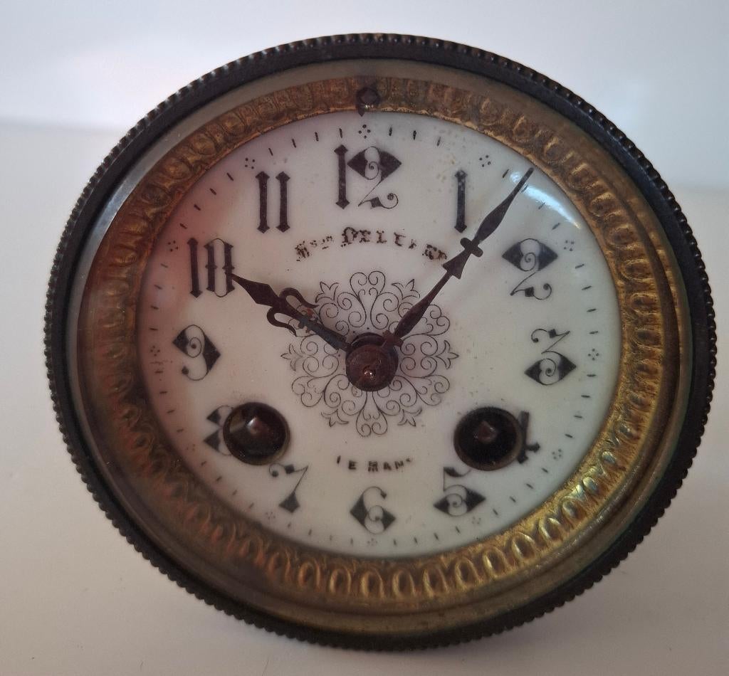 Compleet Frans pendule uurwerk, inbouw 8,8 cm., Ophalen of Verzenden