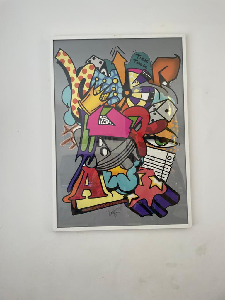 Vintage IKEA Street Art Poster met Lijst - 73x103 cm, Ophalen of Verzenden