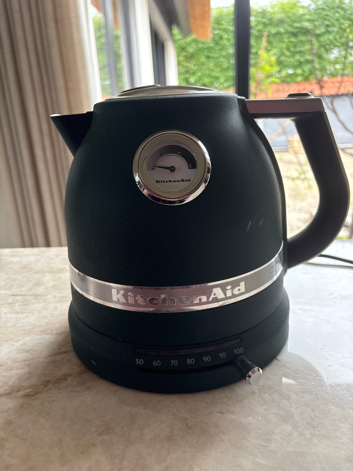 KitchenAid Waterkoker met Temperatuurregeling  - Donkergroen, 1 tot 2 liter, Ophalen, Gebruikt, Rvs