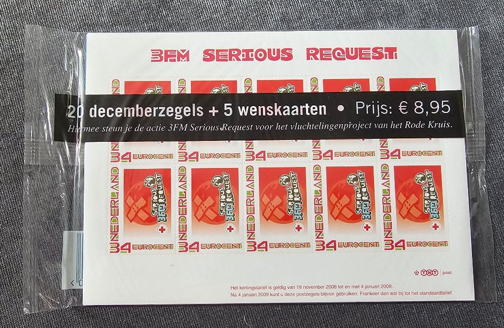 20 x decemberzegels (3fm serious request) nieuw 2008 NL, Verzenden, Postfris