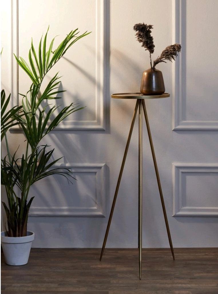 Plantenzuil bijzettafeltje goud, Huis en Inrichting, Woonaccessoires | Zuilen en Pilaren, Ophalen, Nieuw