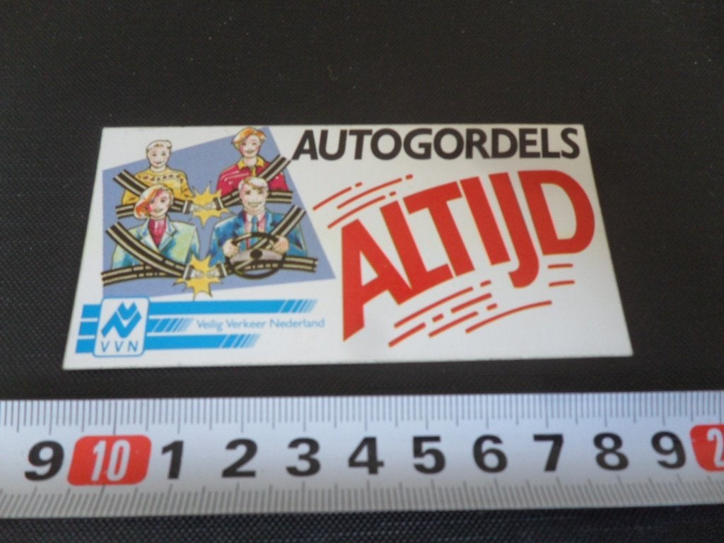 sticker VVN Autogordels Altijd Veilig Verkeer Nederland, Ophalen of Verzenden, Zo goed als nieuw