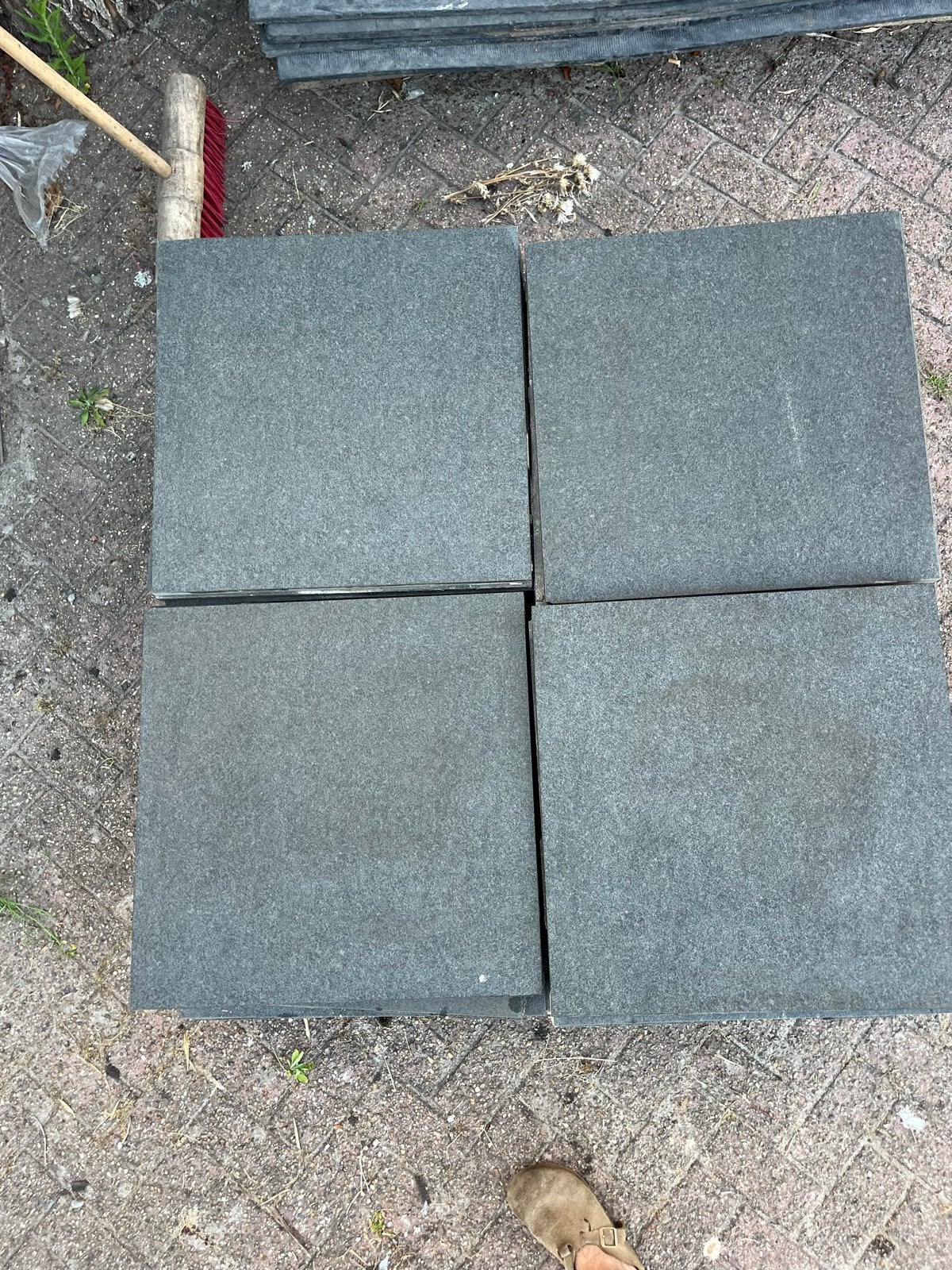 Keramiek tegels 60x60 antraciet 22m2 hergebruikt, Tuin en Terras, Tegels en Klinkers, Ophalen, Gebruikt, Keramiek, 10 m² of meer